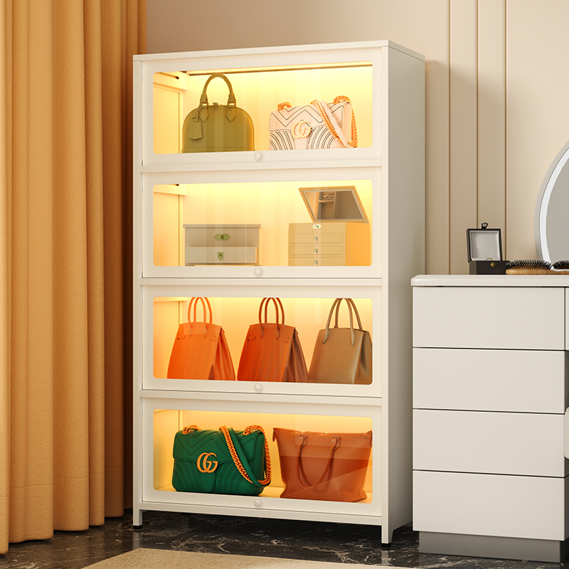 包包展示柜透明玻璃手办展示架家用陈列柜模型玩具防尘收纳柜