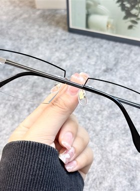 近视眼镜男100/150/200/250/300/500度纯钛无框变色防蓝光眼镜潮