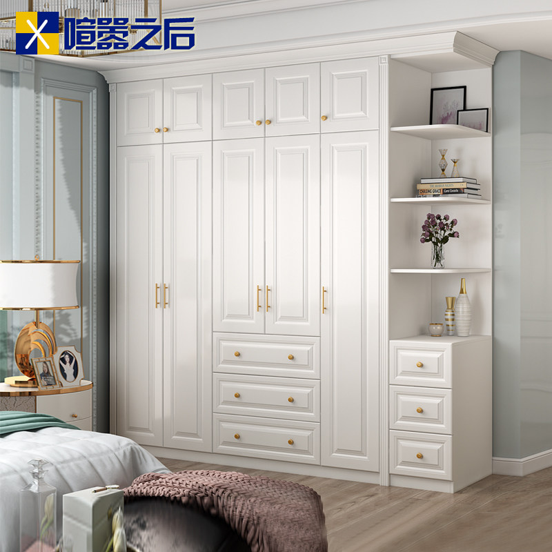 现代简约卧室整体平开门衣柜 定制小户型免漆板带角柜衣柜X8A-203