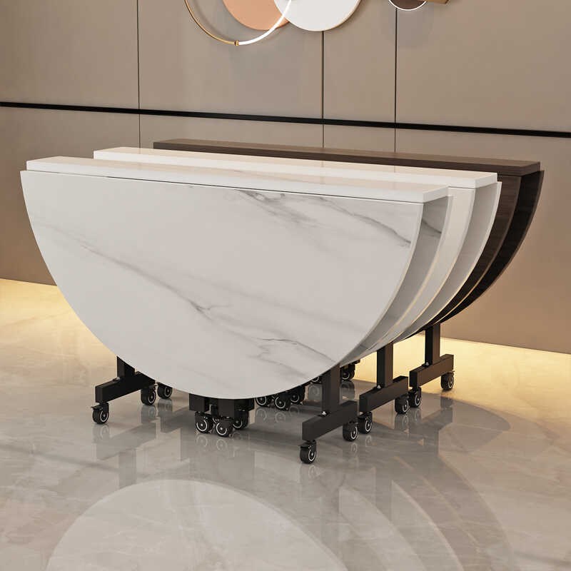 家用折叠桌大圆桌子餐桌小户型客厅超薄可移动免安装多功能吃饭桌