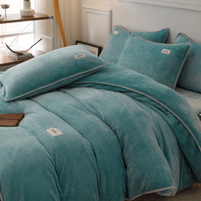 可拆卸被子冬被四件套牛奶绒新疆棉花被芯冬季加厚保暖被褥子被套