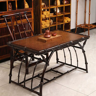 竹制席面桌椅老式筇竹椅户外竹桌椅凳竹子小靠背椅竹节靠背椅圈椅