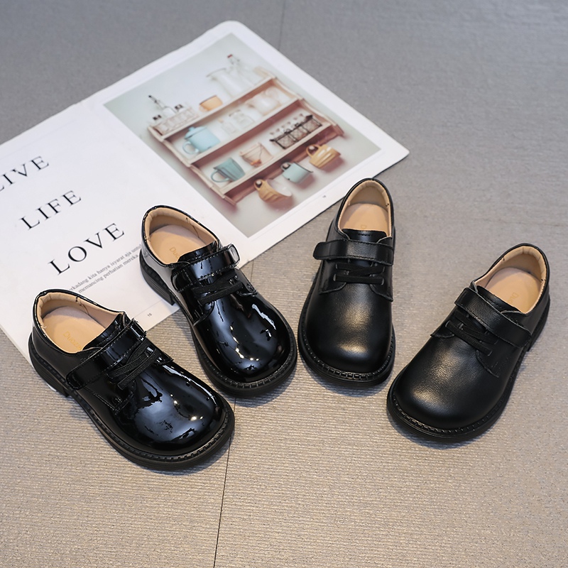 童鞋男童皮鞋2024春秋新款女童黑色真皮单鞋宝宝软底学生演出鞋子