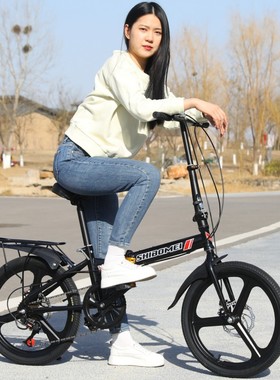 时尚16 20寸折叠自行车男女成人变速碟刹单车轻便便携大人小孩车