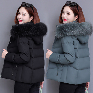 棉袄外套羽绒棉服女短款2021A年冬装新款中年妈妈装加厚大毛领棉