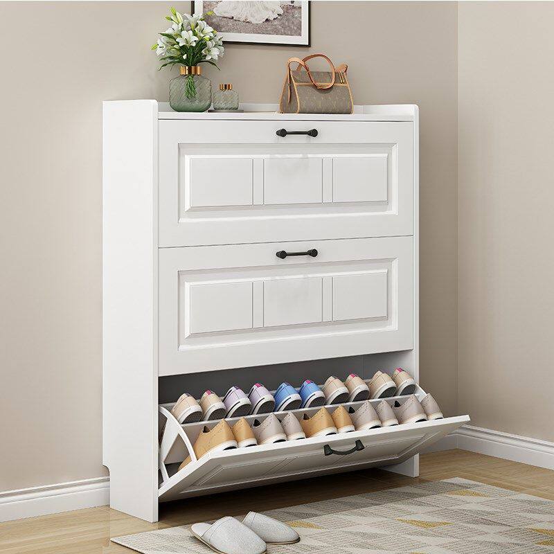 超薄简约白色鞋柜家用窄门口翻斗现代H简易门厅柜经济型鞋架省空