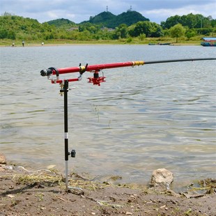 炮台支架鱼竿架谷麦竿手竿海杆抛竿矶竿地插两用钓V鱼架杆鱼杆支