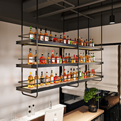 吧台吊架酒架酒水展示架悬挂式 z红酒柜餐厅饭店悬空吊柜酒吧置物