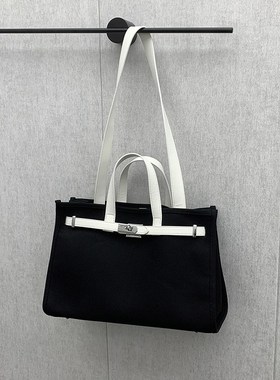 轻奢小众包包女式2025新款超火大容量帆布包通勤铂金包单肩斜挎包