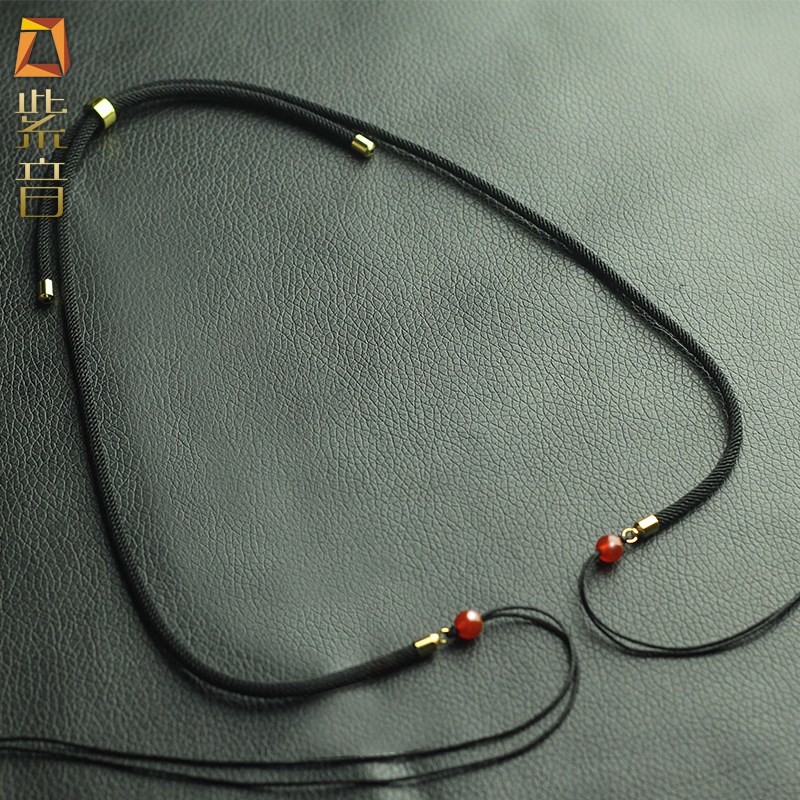 天珠吊坠横穿挂绳男女款手工编织挂脖九眼配件配绳吊绳锁骨项链绳