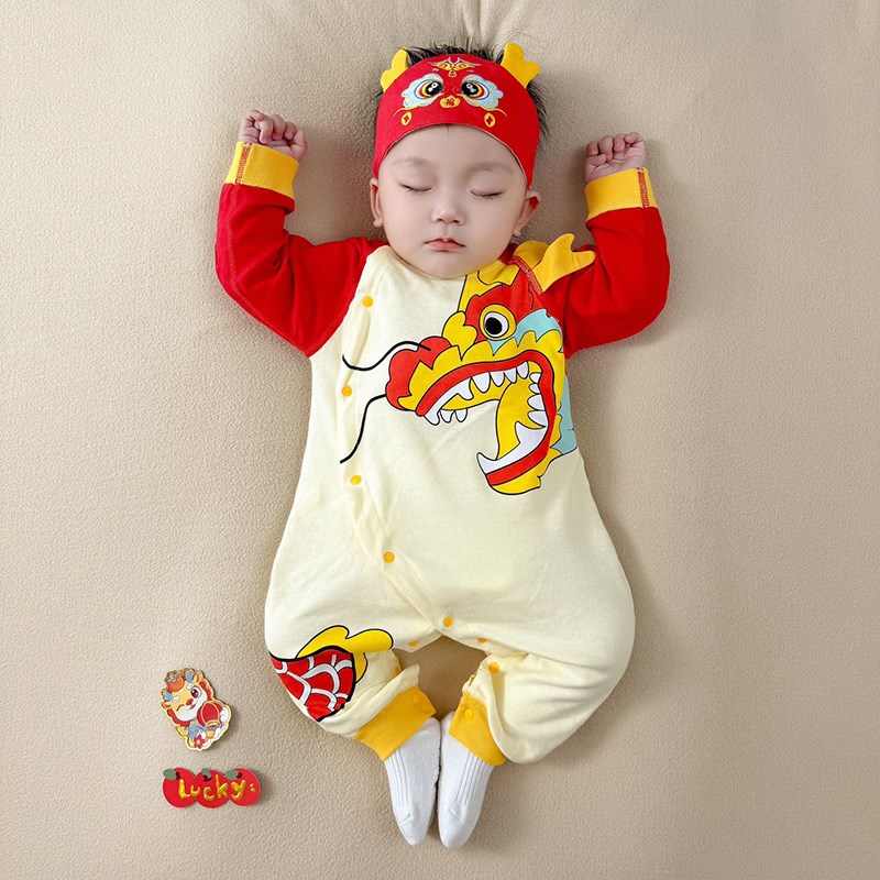 新生婴儿儿衣服春秋纯棉长袖外出无骨薄款男女宝宝连体衣哈衣睡衣