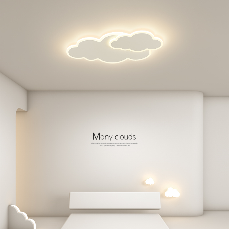 儿童房吸顶灯简约现代创意云朵房间灯饰男孩女孩北欧led卧室灯具