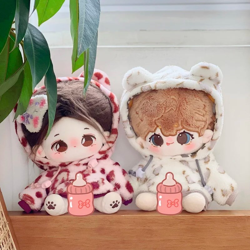 【碳酸起泡】棉花娃娃20cm娃衣 豹纹连帽卫衣现货