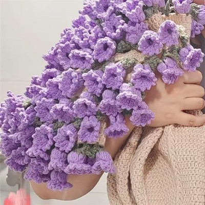 铃兰花毯成品玫瑰花束毯子手工编织diy毛线钩织毯礼物勾针材料包