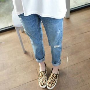 夏款 九分小个子破洞哈伦裤 宽松显瘦老爹裤 薄款 夏天 夏季 孕妇牛仔裤