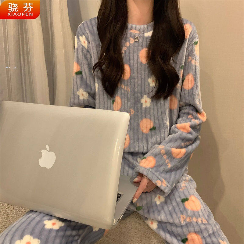 骁芬可爱甜美秋冬珊瑚绒暖暖睡衣女可外穿新款珊瑚绒保暖加厚长袖高性价比高么？