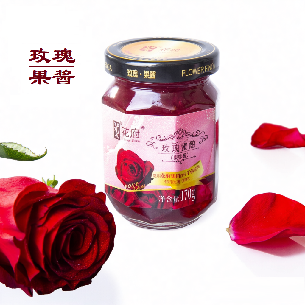 花府程玫170g玫瑰蜜酿玫瑰花酱餐点夹心涂抹冲调冲饮家用烘焙果酱
