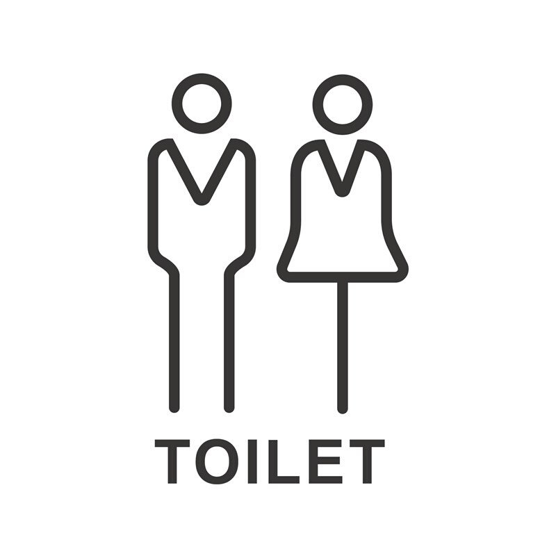 简约个性男女wc厕所卫生洗手间门黑亚克力贴纸标识指提示牌定制做