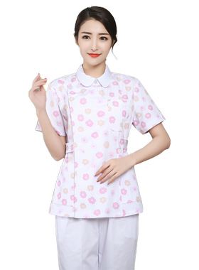 碎花护士服夏装短袖女薄款