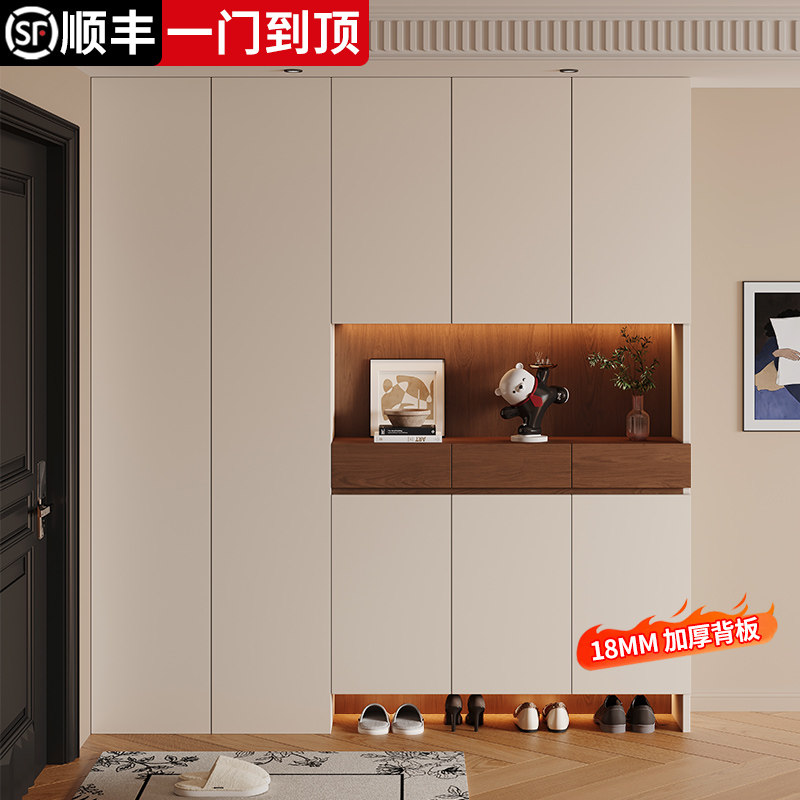 定制ENF级欧松板实木鞋柜玄关柜图片