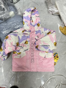 女童外套冲锋衣棉服轻薄款冬季保暖三防面料4岁120码童装连帽外套