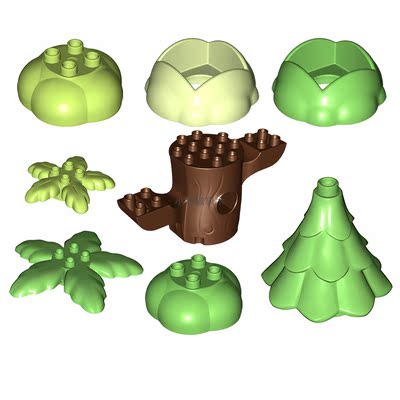 正品乐高得宝大颗粒散件零件植物树干树桩树顶灌木树叶10993树冠