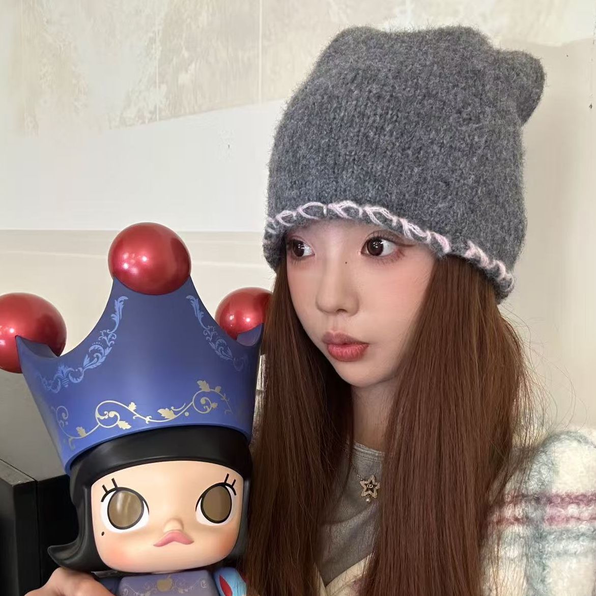 CHACHA【温暖土星】秋季新款小众女装时尚休闲冷帽