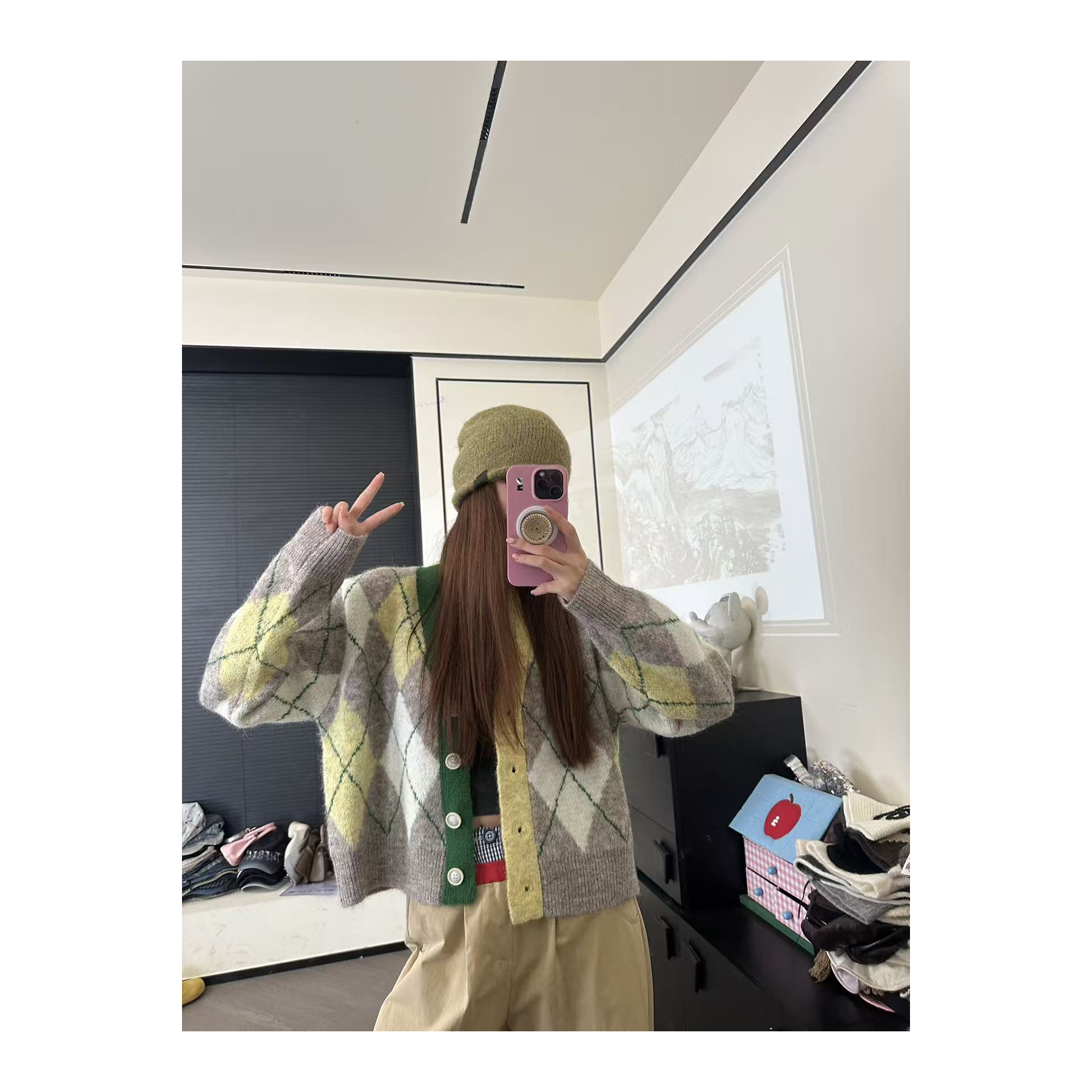 CHACHA【日落花园】休闲时尚百搭针织开衫