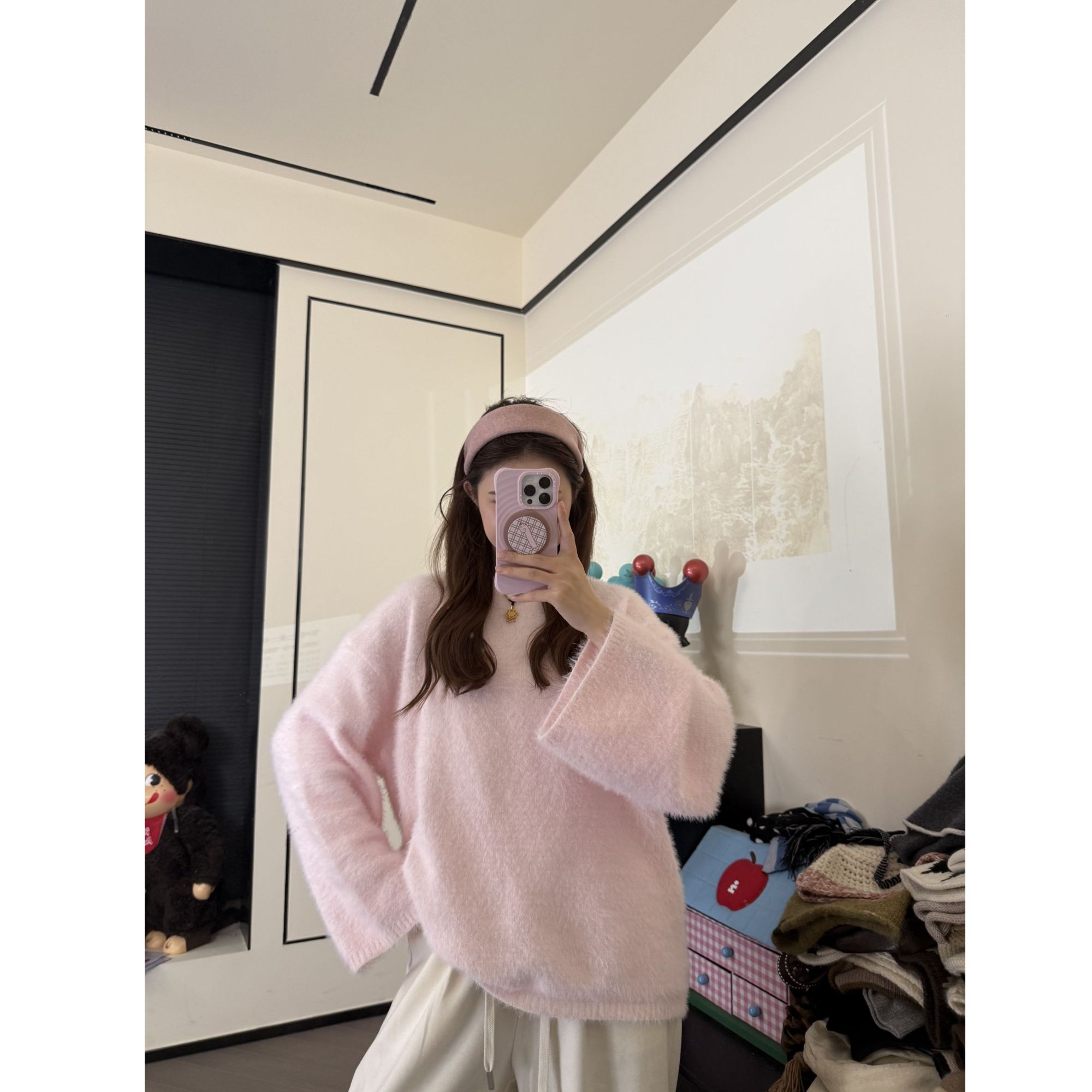 【Xiao Fu】氛围感慵懒软糯显白针织毛衣女