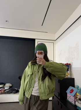 CHACHA【暄语云阶】休闲时尚百搭毛领可拆卸飞行员夹克