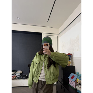 CHACHA【暄语云阶】休闲时尚百搭毛领可拆卸飞行员夹克