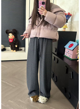 CHACHA【蓄热暖暖裤】休闲时尚百搭条纹休闲裤