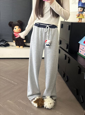 CHACHA【Kitty挂件休闲裤】休闲身上百搭Kitty挂件加绒休闲裤