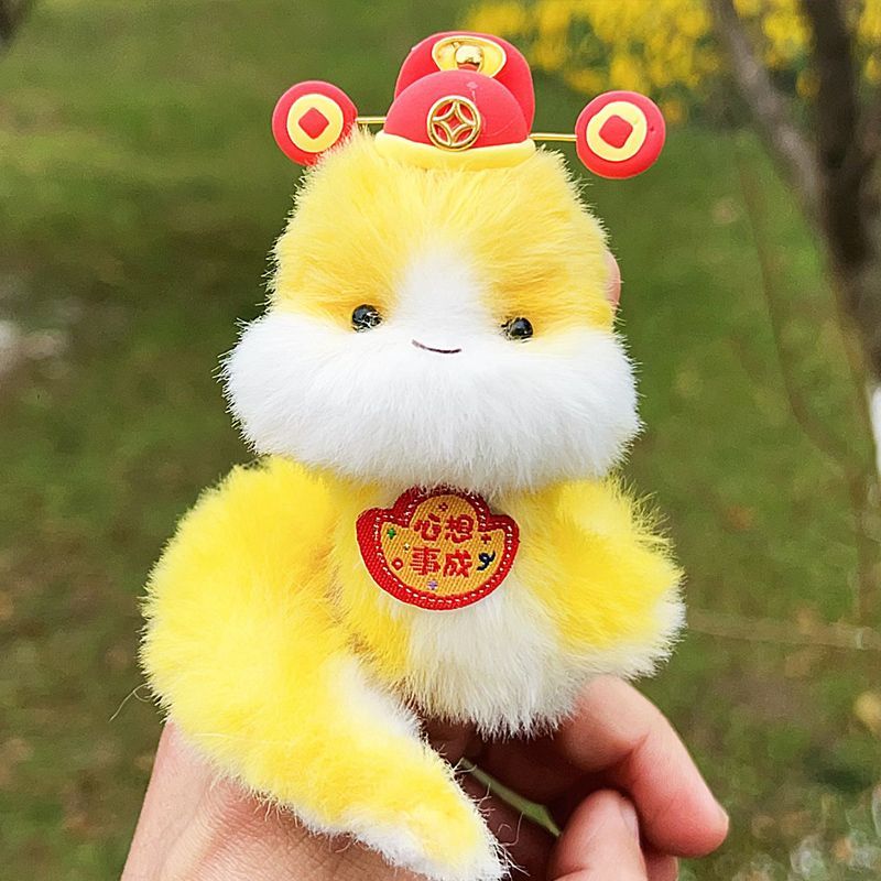 网红迷你新款动物模型仿真蛇年小玩偶扭扭棒毛绒小蛇可弯曲吉祥物