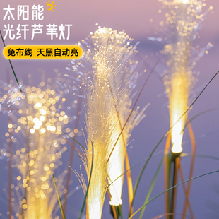 饰景观灯 太阳能芦苇光纤灯防水户外灯地插阳台灯家用草坪庭院灯装