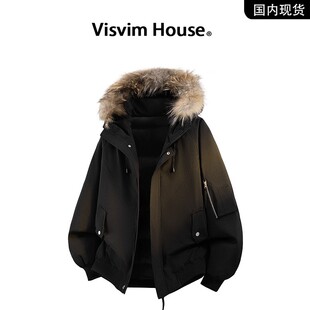 品牌现货撤柜】VISVIM HOUSE秋冬季座山雕毛领派克飞行羽绒服男