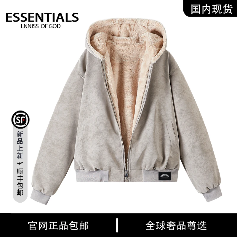ESSENTIALS LNNISS 2025新款座山雕冬季连帽保暖棉衣男款休闲棉服