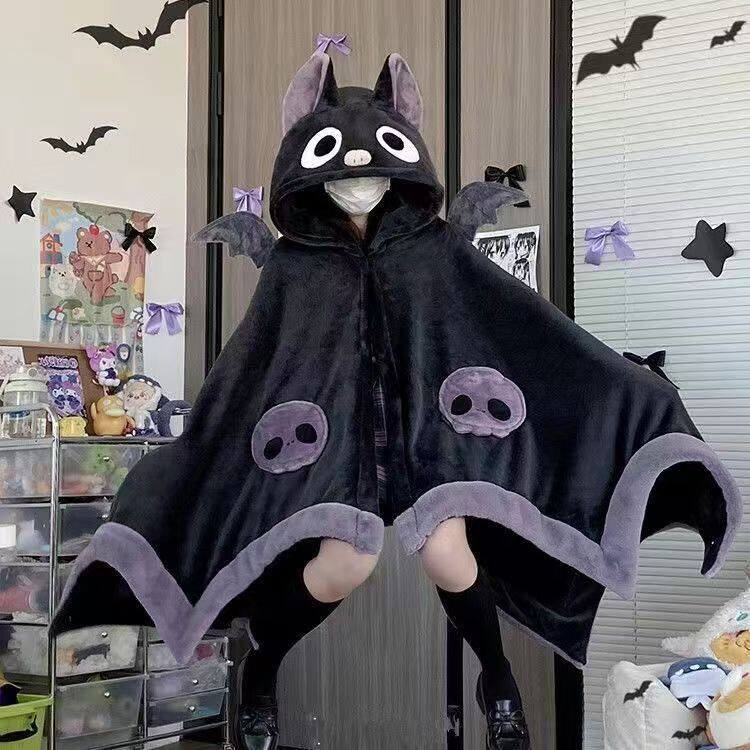 珊瑚绒动漫 cosplay 小埋鲨鱼狐狸 蝙蝠万圣节披风空调毯