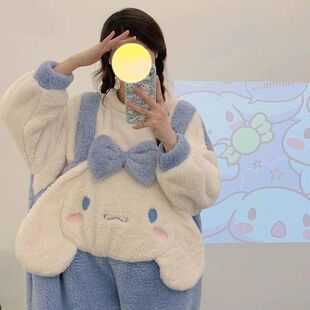 可爱卡通珊瑚绒玉桂狗连体睡衣女2025年新款冬季加厚可外穿家居服