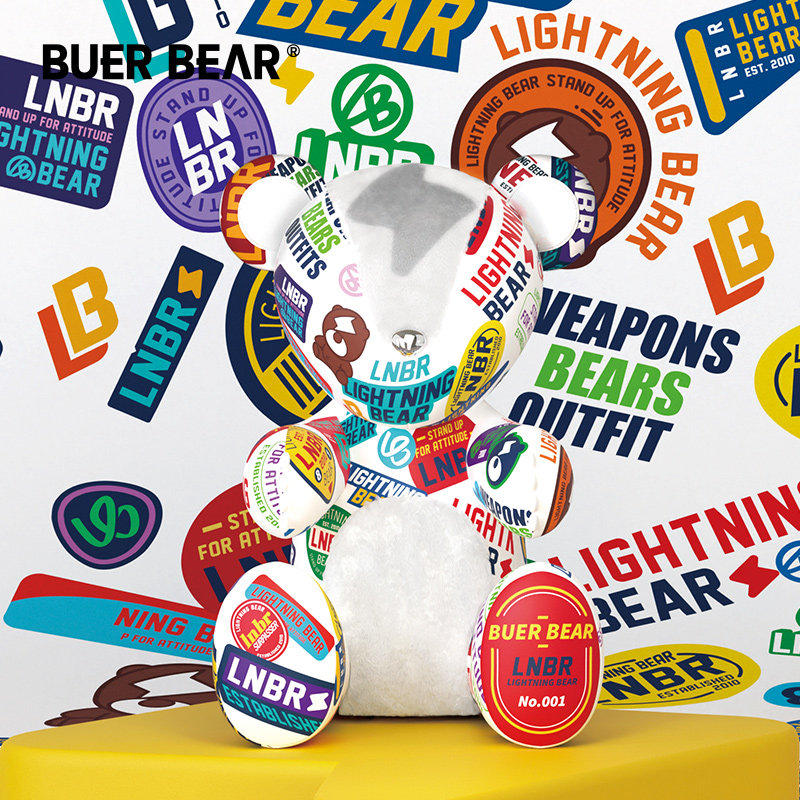 BUERBEAR布尔熊 × LNBR闪电熊 联名限量 熊玩偶潮玩摆件生日礼物