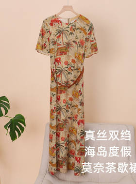 双绉100~桑蚕丝复古艺术感连衣裙