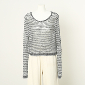 女装 专柜439 针织衫 26春新款 衣香 慵懒风圆领宽松镂空长袖