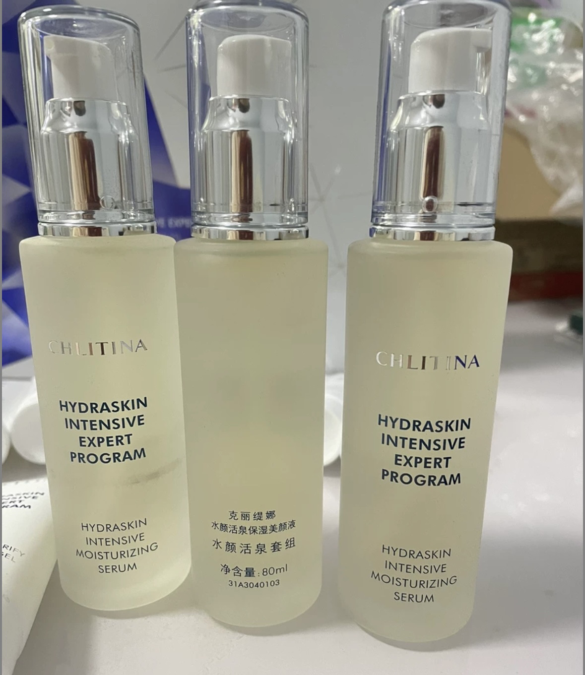 克丽缇娜水颜活泉套组内的保湿美颜液80ml精华液水润紧致修复无盒