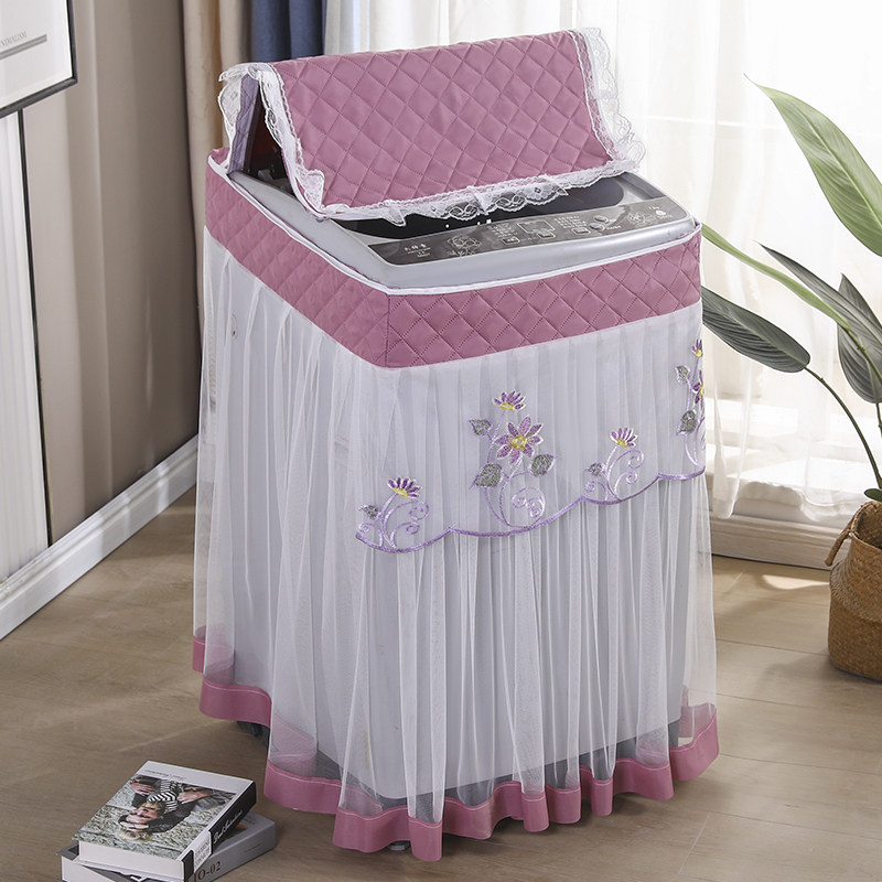 波轮洗衣机罩防尘罩全自动保护套家用防晒蕾丝开机不取翻盖式通用