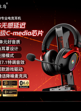 竹林鸟朱雀ZG3电竞游戏头戴式耳机四模蓝牙电脑带麦无线fps三角洲