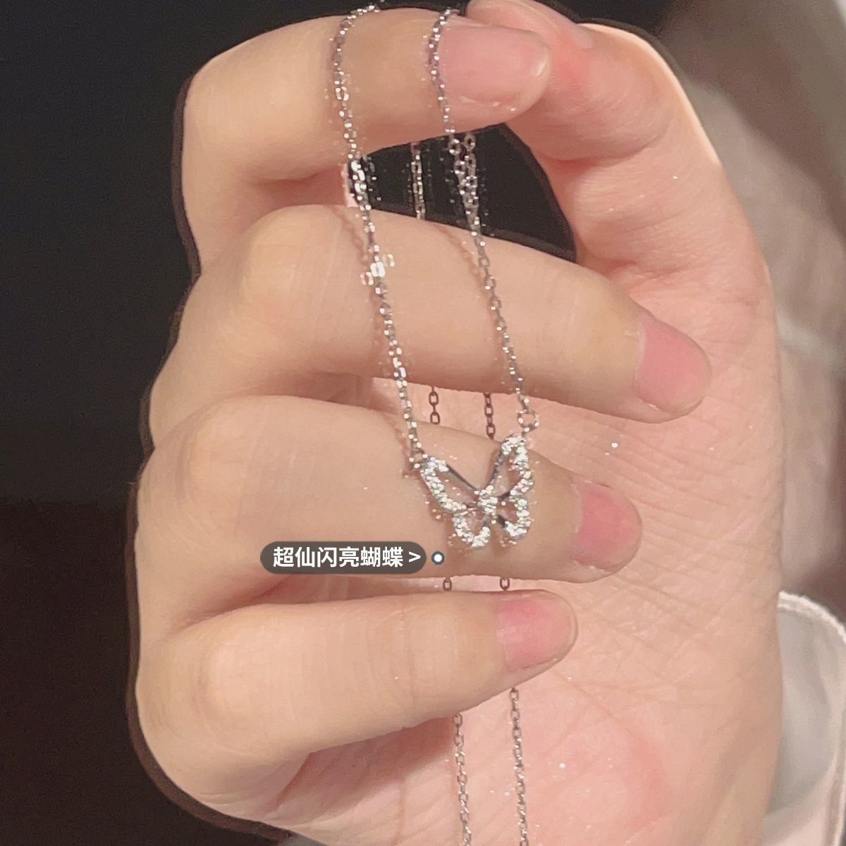 DiamondNecklace闪钻蝴蝶项链