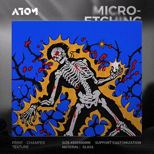 ATOM新升级5.0微蚀刻钢化玻璃鼠标垫电竞专业FPS玻璃鼠标垫非光伏