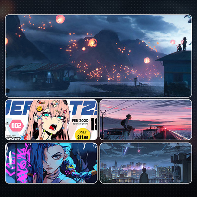 ATOM亚当鼠标垫超大号电竞FPS二次元电脑办公游戏动漫定制桌垫子