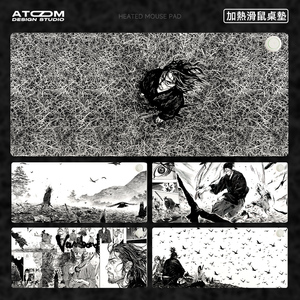 ATOM加热鼠标垫暖手桌垫办公室动漫二次元家用超大号3C发热键盘垫