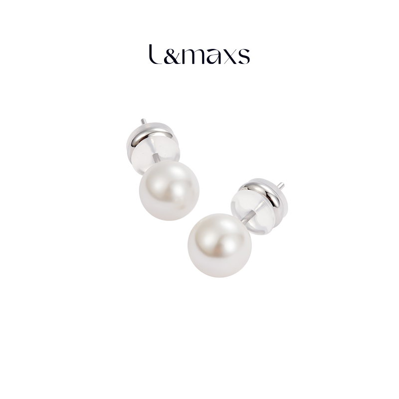 L&MAXS珍珠耳钉文艺轻奢原创设计小众精致耳坠耳环简约女高级感